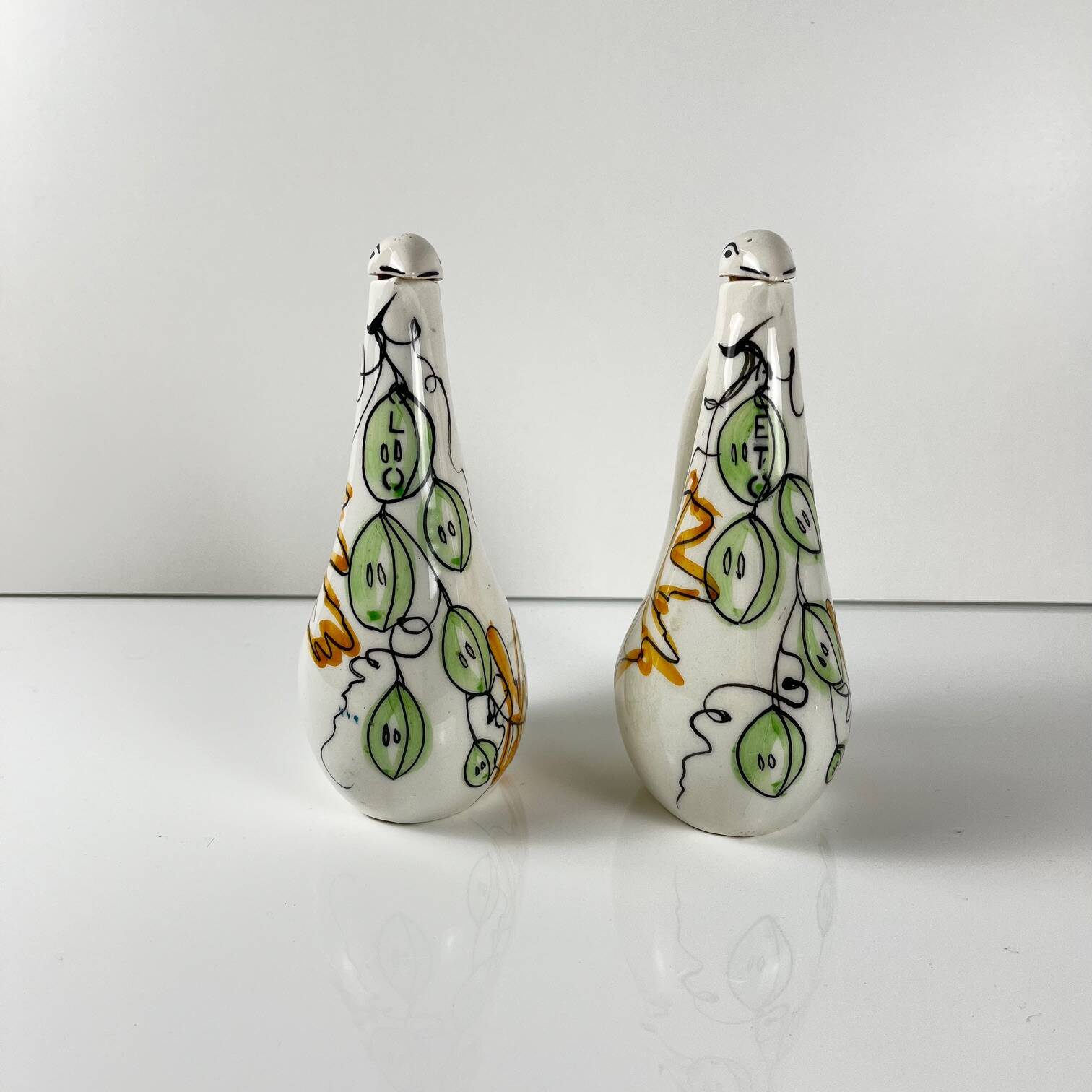 Oil, vinegar, salt & pepper set – Italy, 1950s, MCM