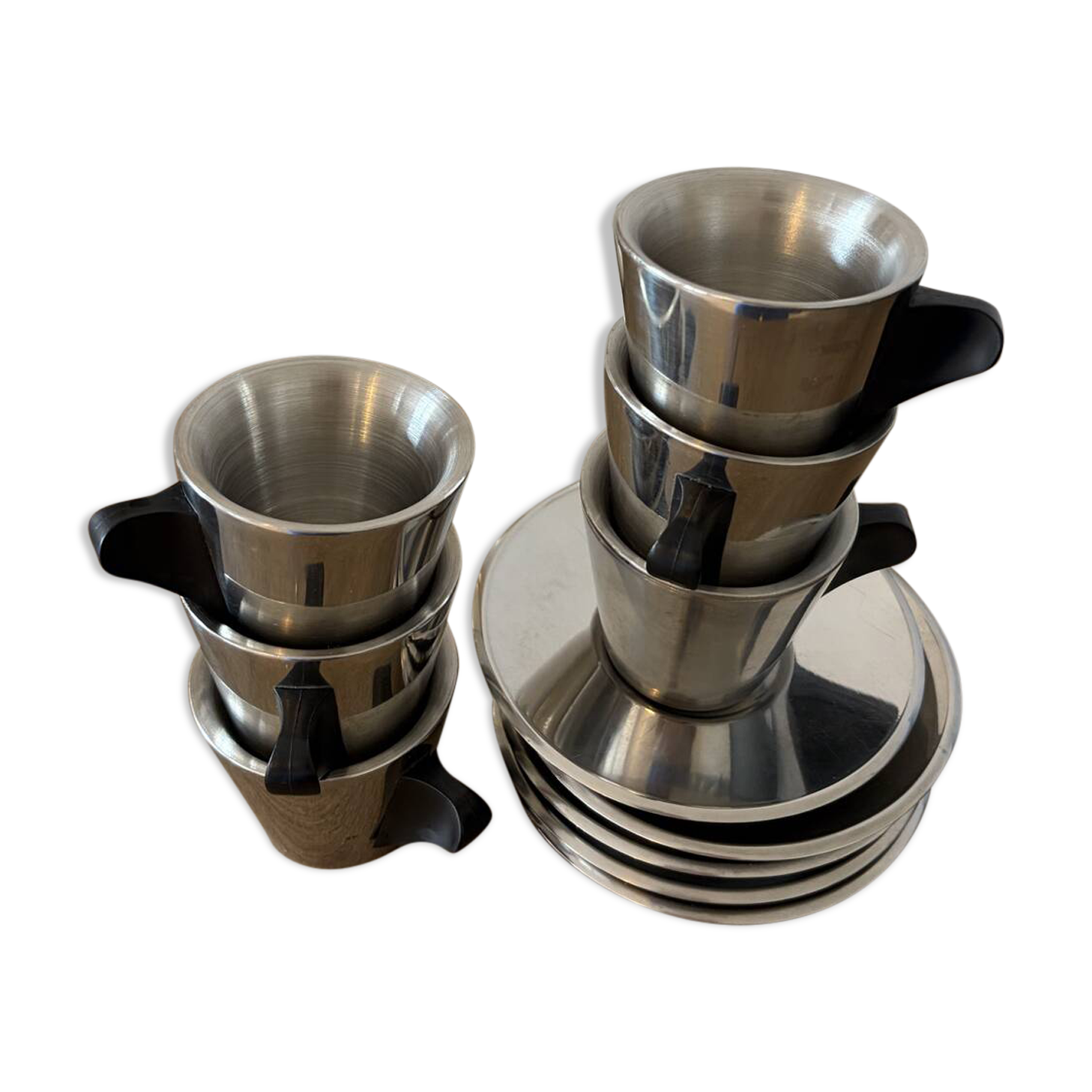 Ikea trivsel vintage 90s espresso coffee service – stainless steel – set of