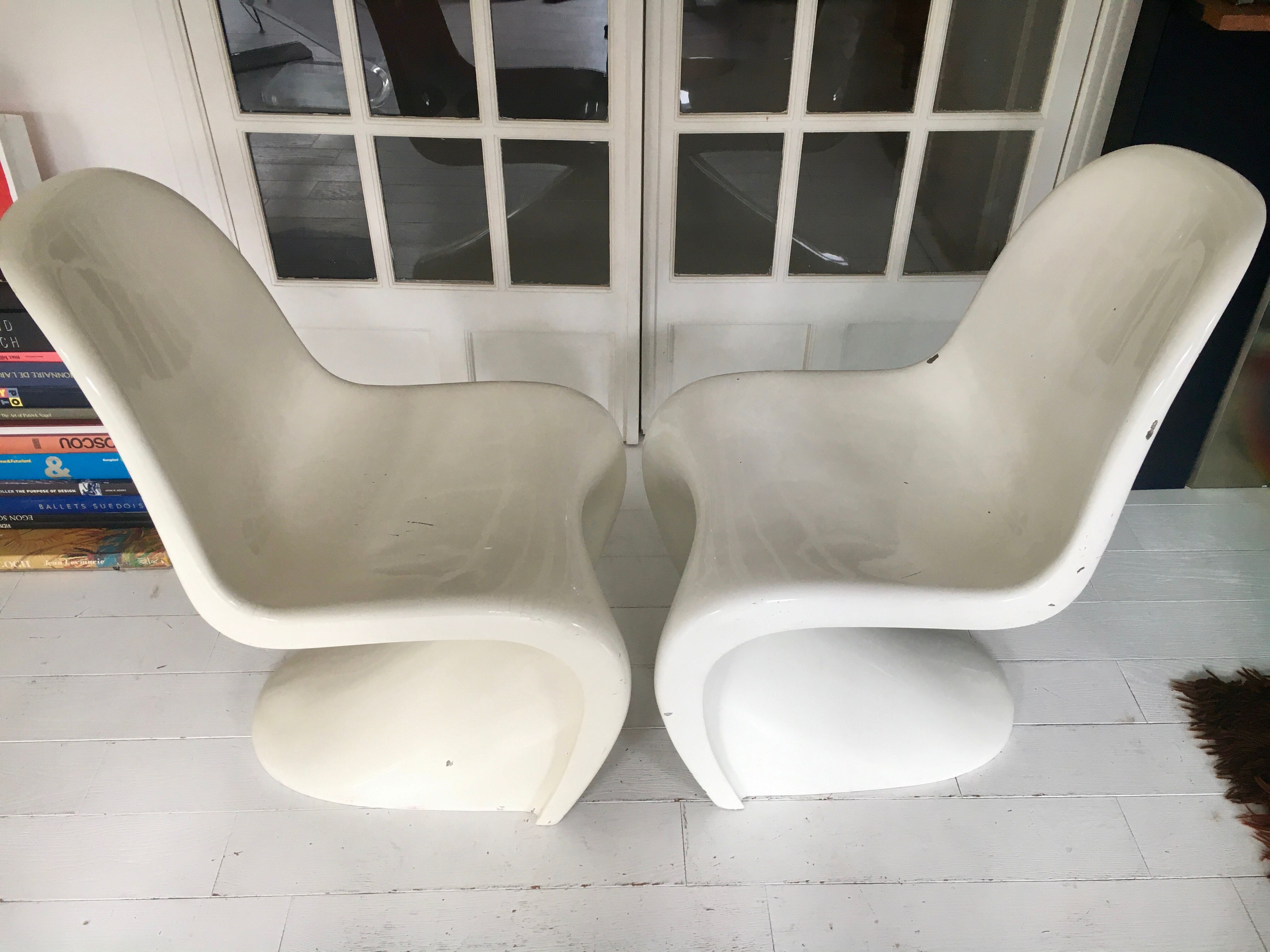 Pair of Verner Panton S chairs in fiberglass, Series 1, 1967