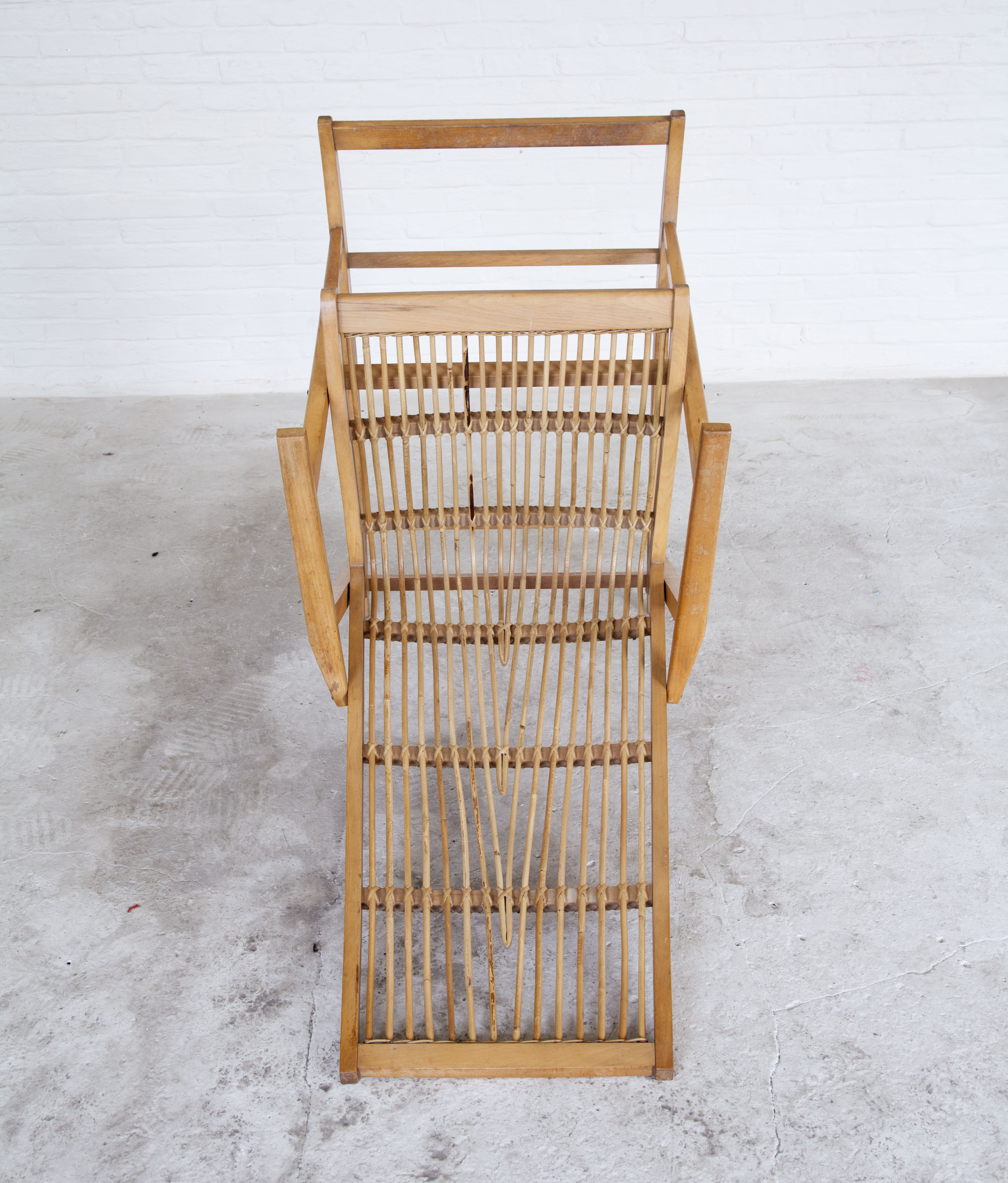 Rocking chair mid-century en rotin Allemagne 1960s