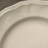 Set of 6 flat plates Digoin Sarreguemines, ivory color