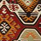 5x9 Faded Red Bohemian Kilim Rug, Wool Handknotted Rug, 148x259
