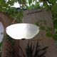Frosted glass basin pendant light with column decor, art deco style