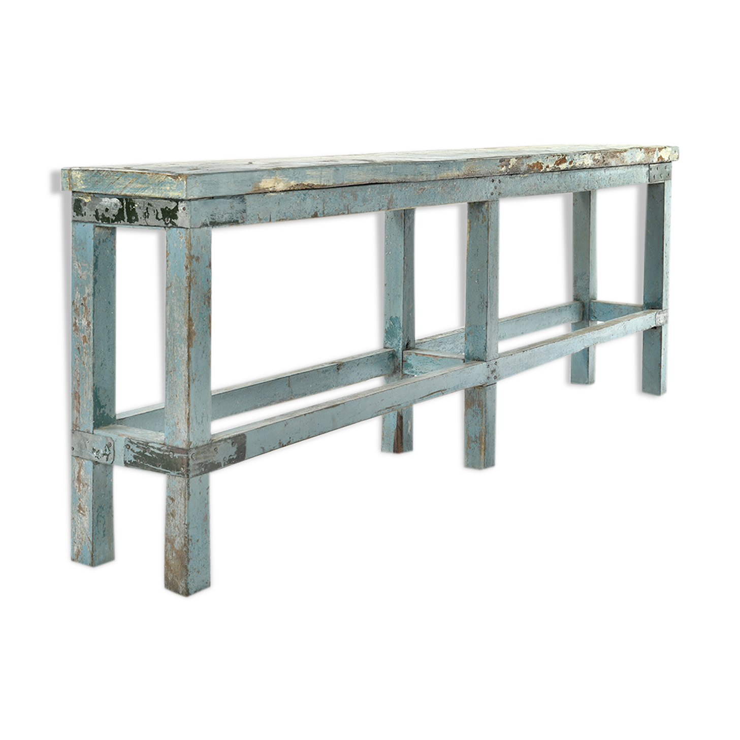 Patinated wooden console