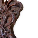 Pair of exotic wooden frames with dragons