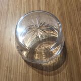 Silver-plated metal and crystal sugar bowl