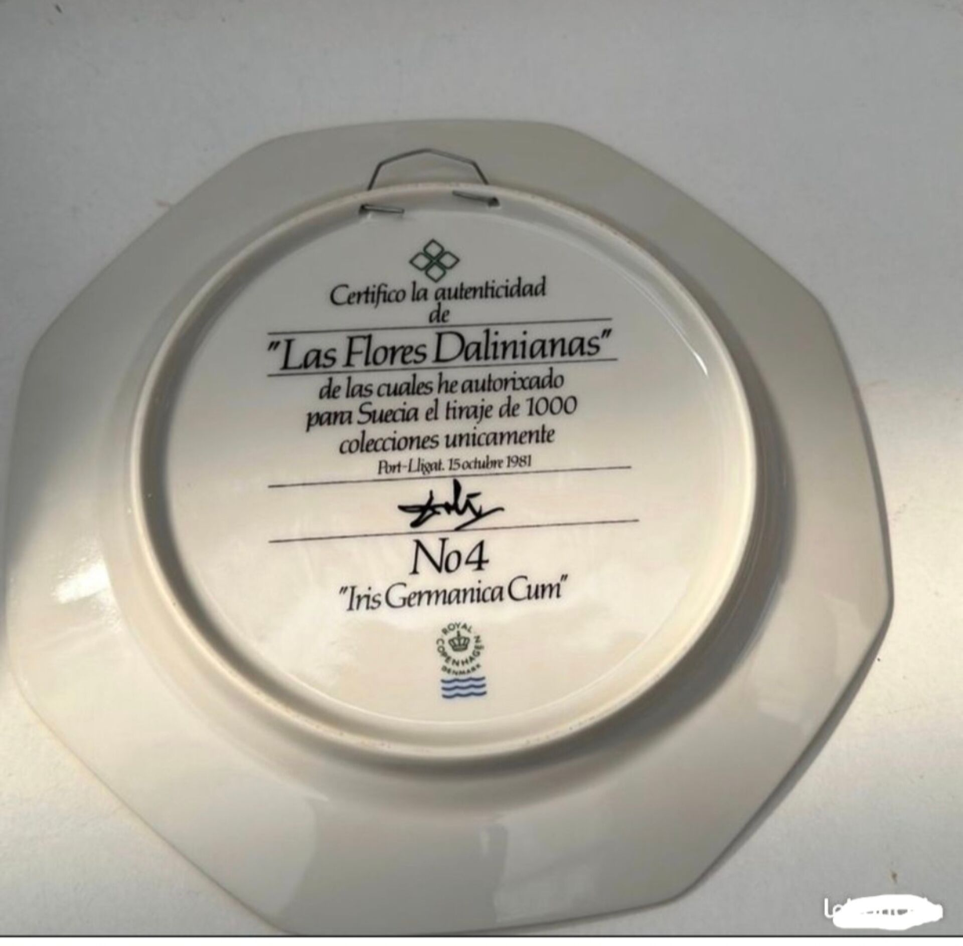 Royal Copenhagen Plate Salvador Dali Limited Edition Number 4