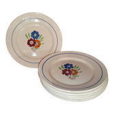 Assiettes dessert Agnès fleurs rétro