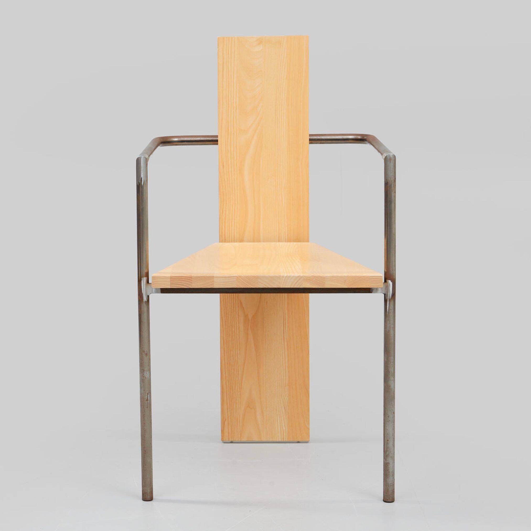 Chaise en bois et béton Jonas Bohlin, Suède, 1981