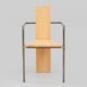 Chaise en bois et béton Jonas Bohlin, Suède, 1981