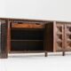 Buffet brutaliste espagnol en bois massif
