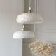 Suspension verre de Clichy blanc