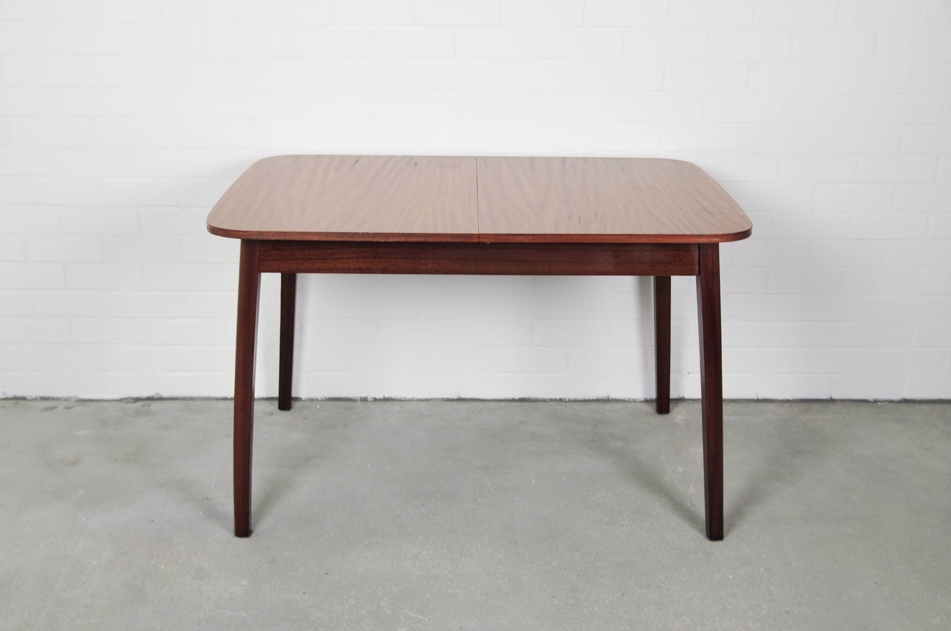 Vintage fold-out dining table with round corners