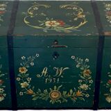 Antique hand painted swedish chest or trunk/ coffee table