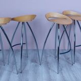 Set of 4 Magis Lyra Bar Stools 1990's.