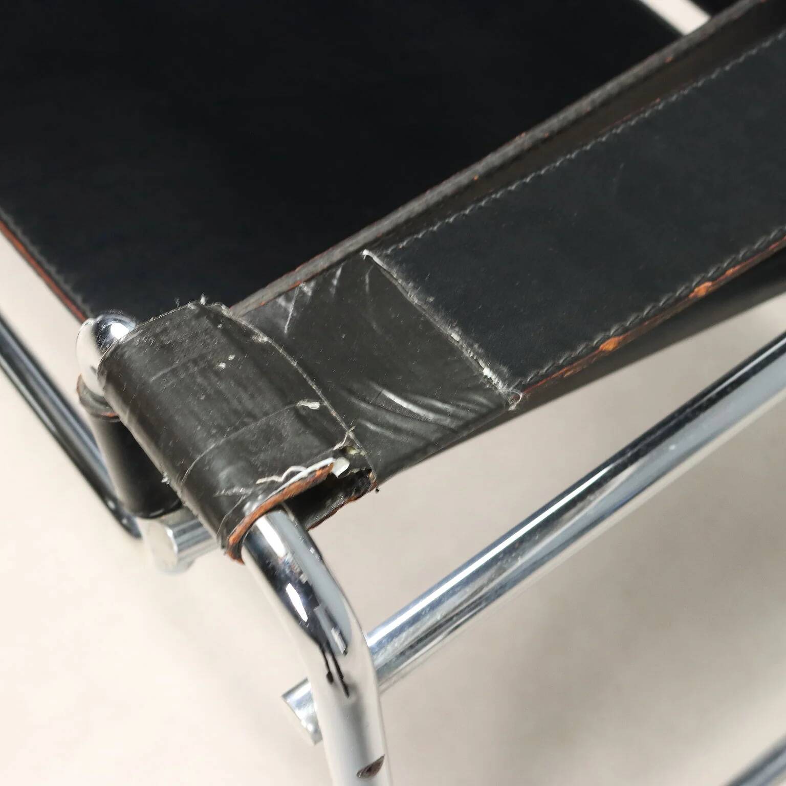 Fauteuil Wassily Gavina, design vintage Marcel Breuer, Italie, années 1970