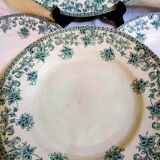 5 flat plates green iron earth earthenware from st amand