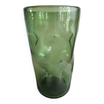 Vase vintage en verre martelé
