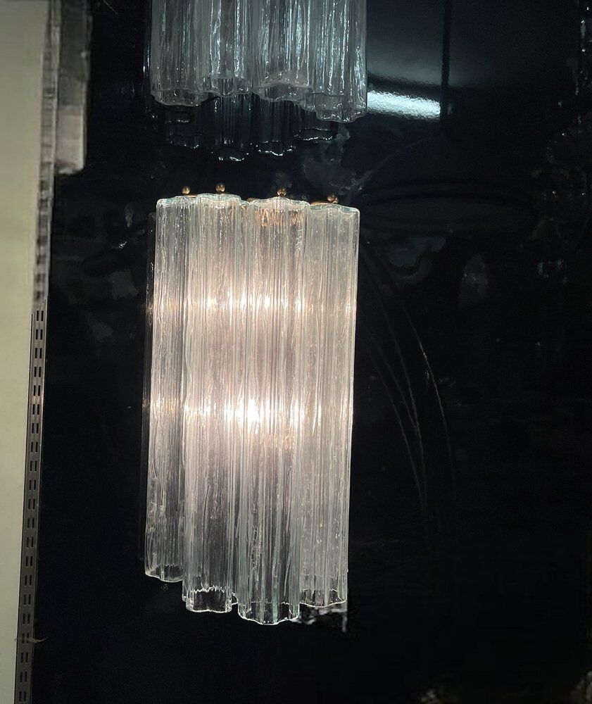 Murano glass tube tronchi sconces, 1980s, set of 2