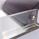 Art Deco mirror, glass & exotic wood courtesy tray. 1930s