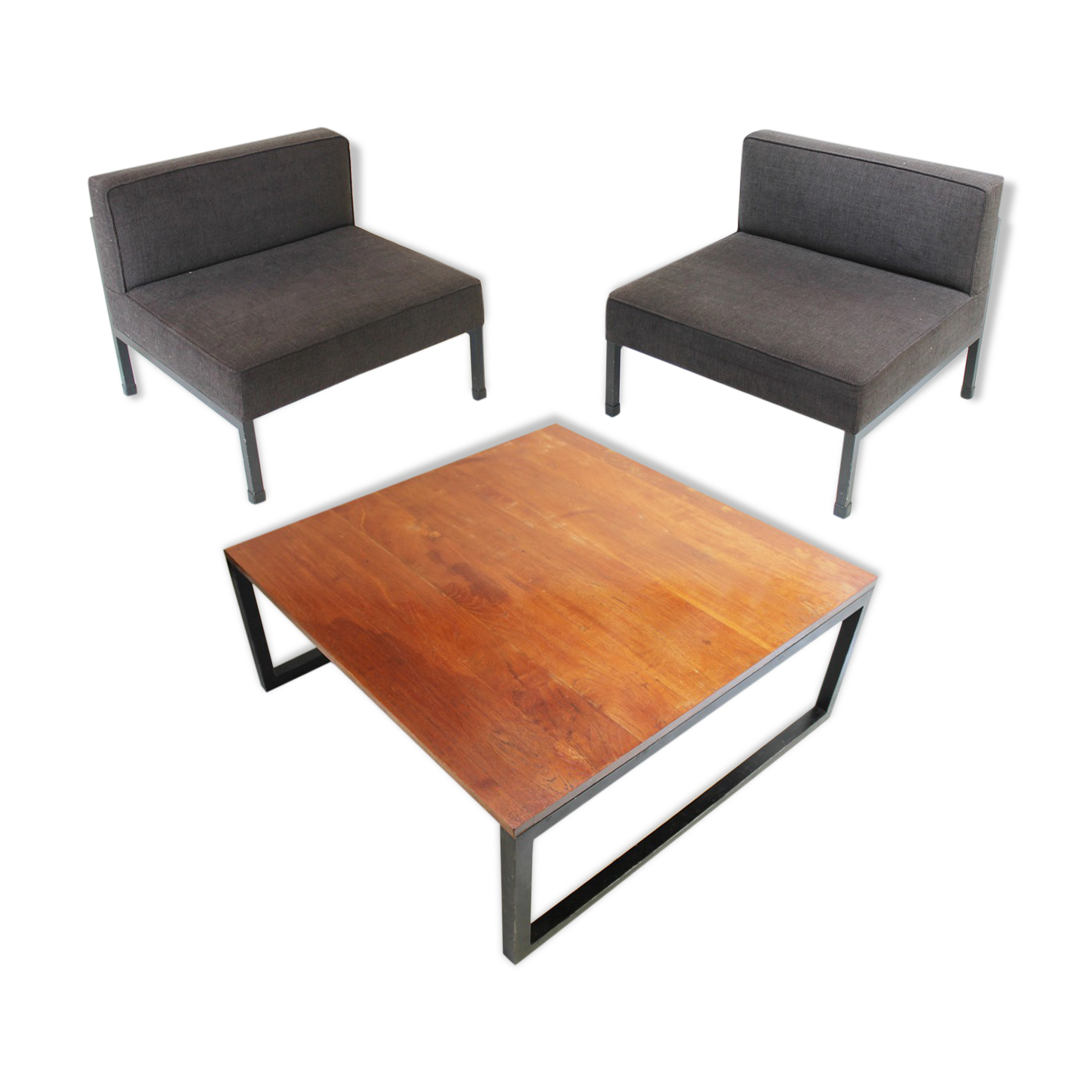 Table basse et deux 2 fauteuils par Wim den Boon, Pays-Bas 1958