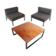 Table basse et deux 2 fauteuils par Wim den Boon, Pays-Bas 1958