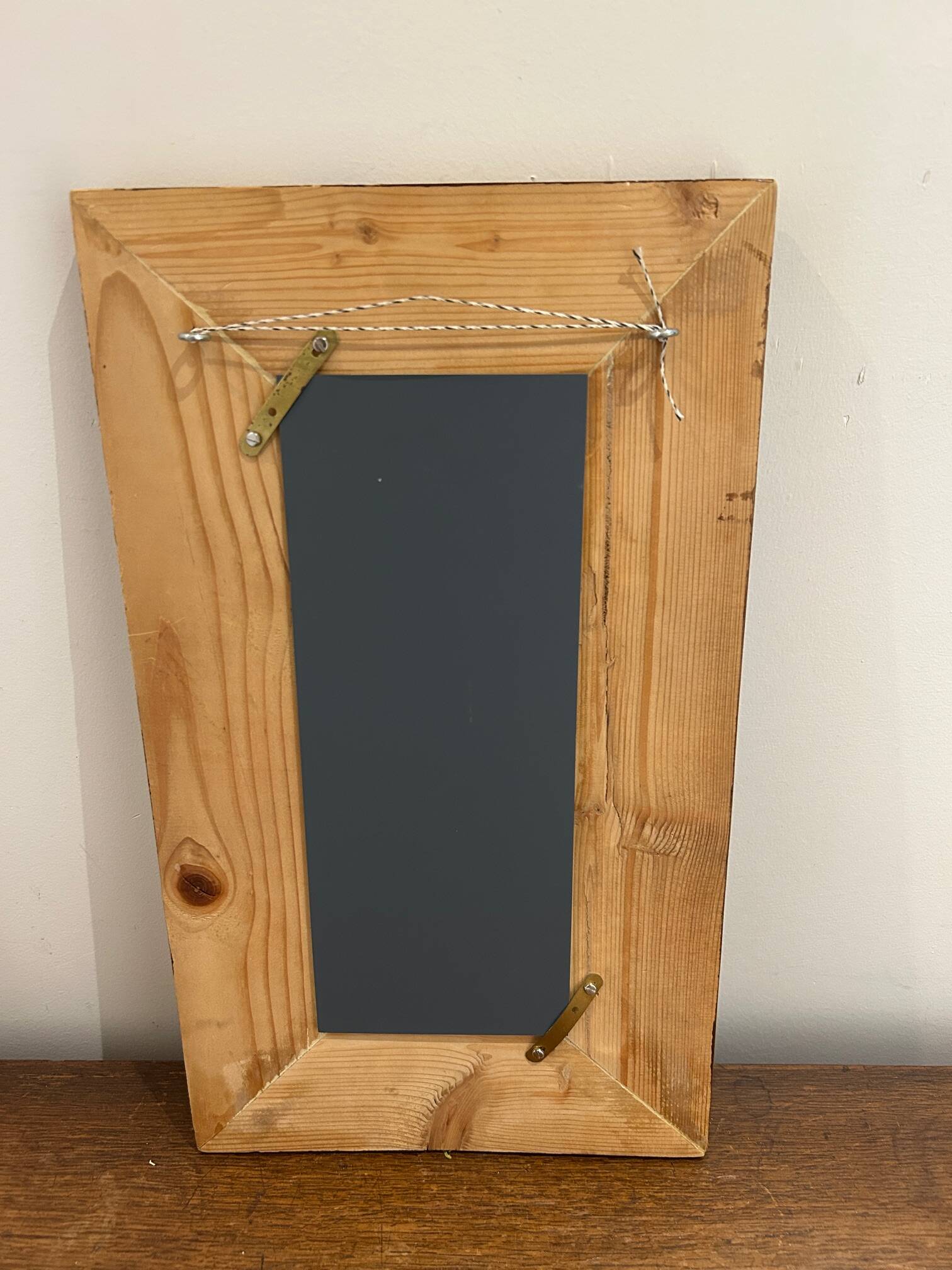 brutalist mirror in wood and metal 1970