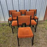 Set of 6 beautiful vintage brutalist chairs.