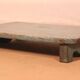 Old burmese teak tea table original blue patina