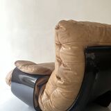 Marsala natural leather armchair by Michel Ducaroy for Ligne Roset, 1970