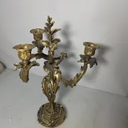 Pair of Louis XV style bronze candlesticks from the 19th century.