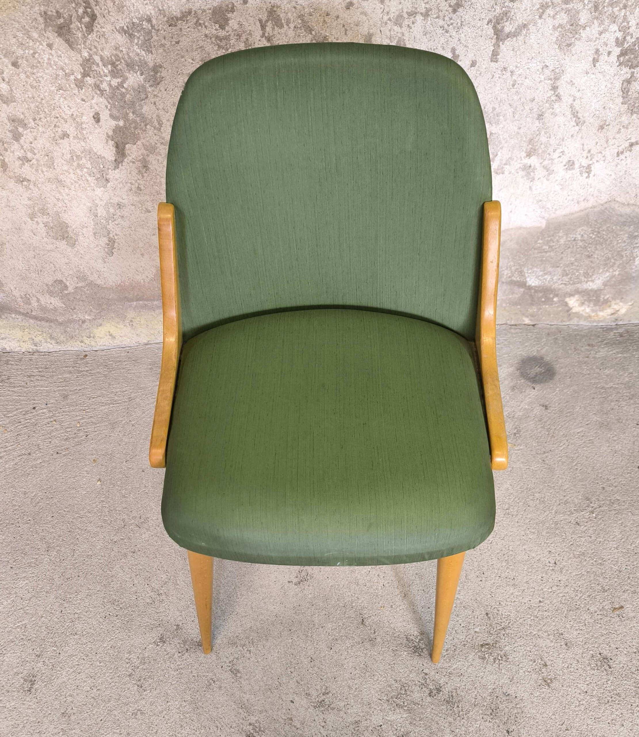 Chaise vintage vinyle vert