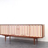 Mid-Century Op-Art Hand-Painted Teak Sideboard, 1960s