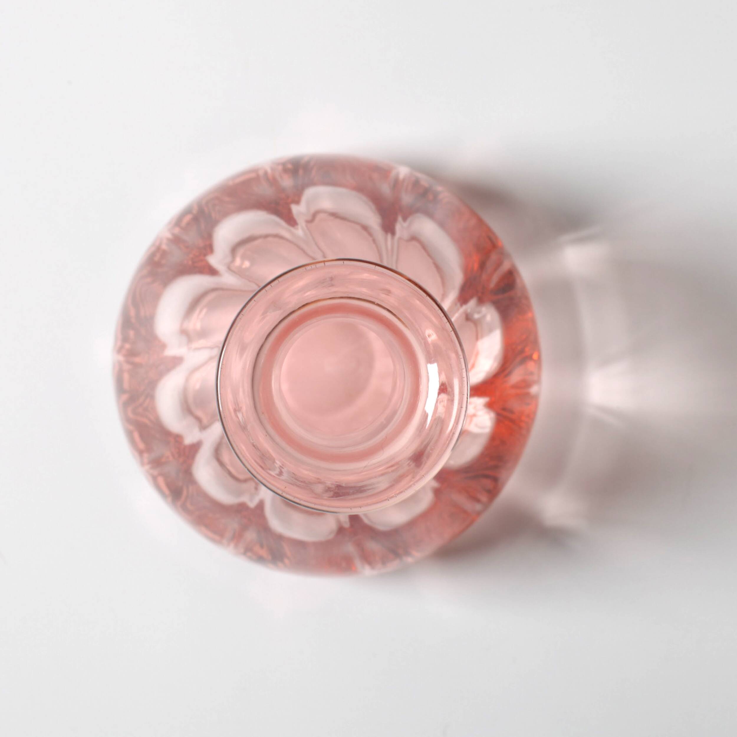 Vintage Pink Glass Decanter: Mid-Century Empoli Carafe, Italy 1930s
