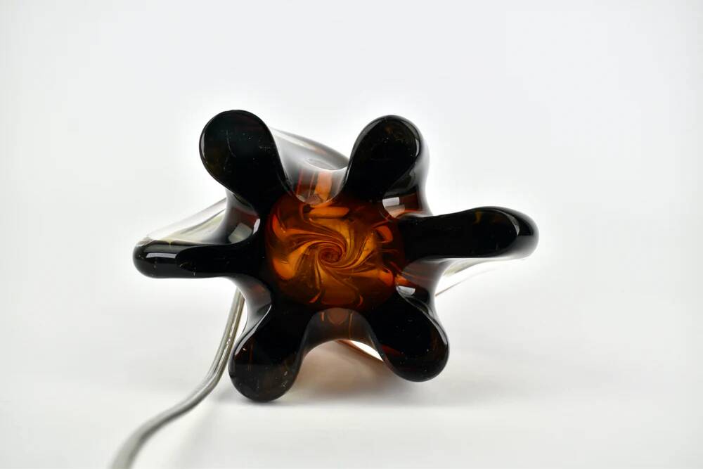 Lampe de table en verre d'uranium Murano, années 1950