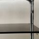 Hi-fi furniture sideboard/bar in smoked glass and chrome, 1970s design.