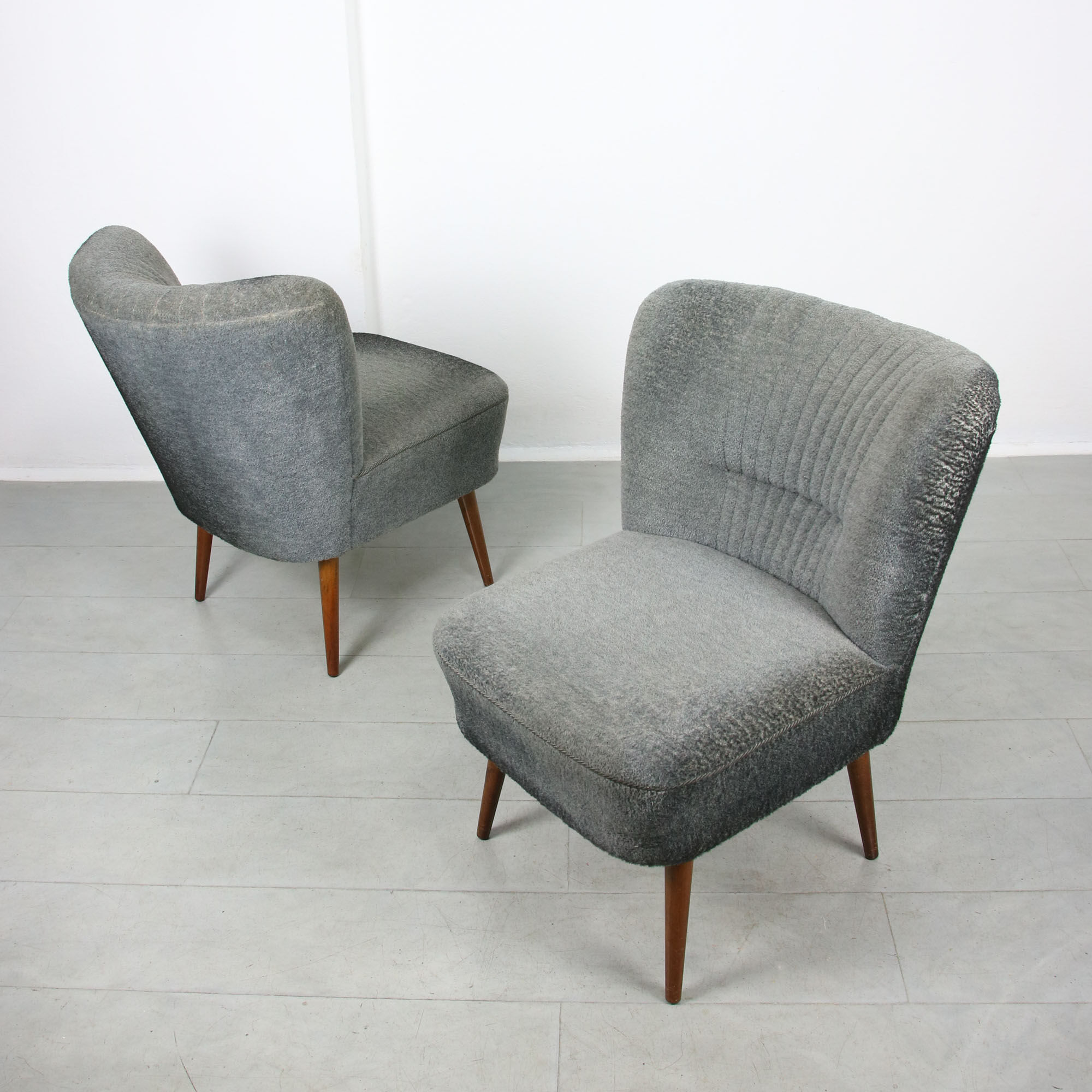 Chaises Art déco bleues, lot de 2