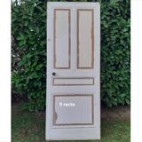 Series of 9 old communication doors, solid wood, both solid and glazed.