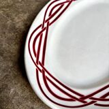 Oval dish in burgundy ironstone