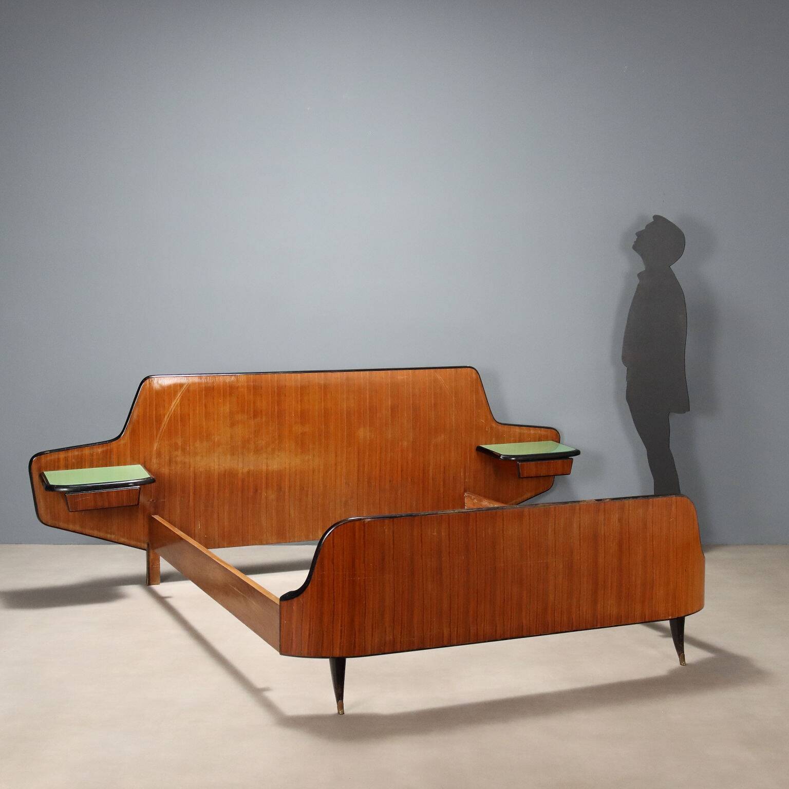 Bed with bedside tables 1950s-60s