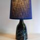 Mid-century modern pottery table lamp with candy glazing from Söholm, Denmark, 1960s