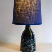 Mid-century modern pottery table lamp with candy glazing from Söholm, Denmark, 1960s