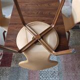 Arne Jacobsen Rosewood Drop leave Table with chairs Fritz Hansen