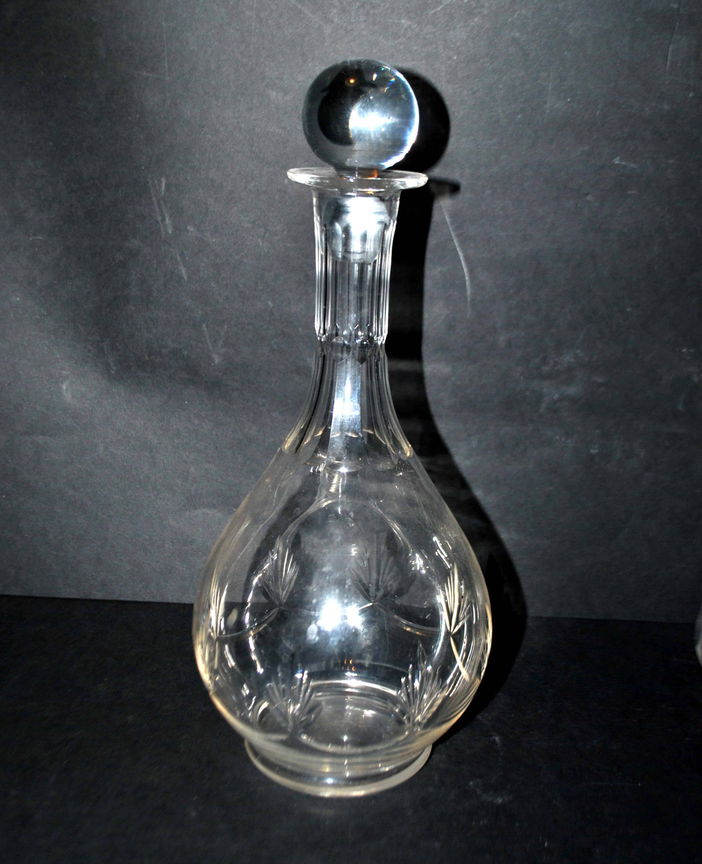 Vintage wine carafe in cut crystal 24.5 cm