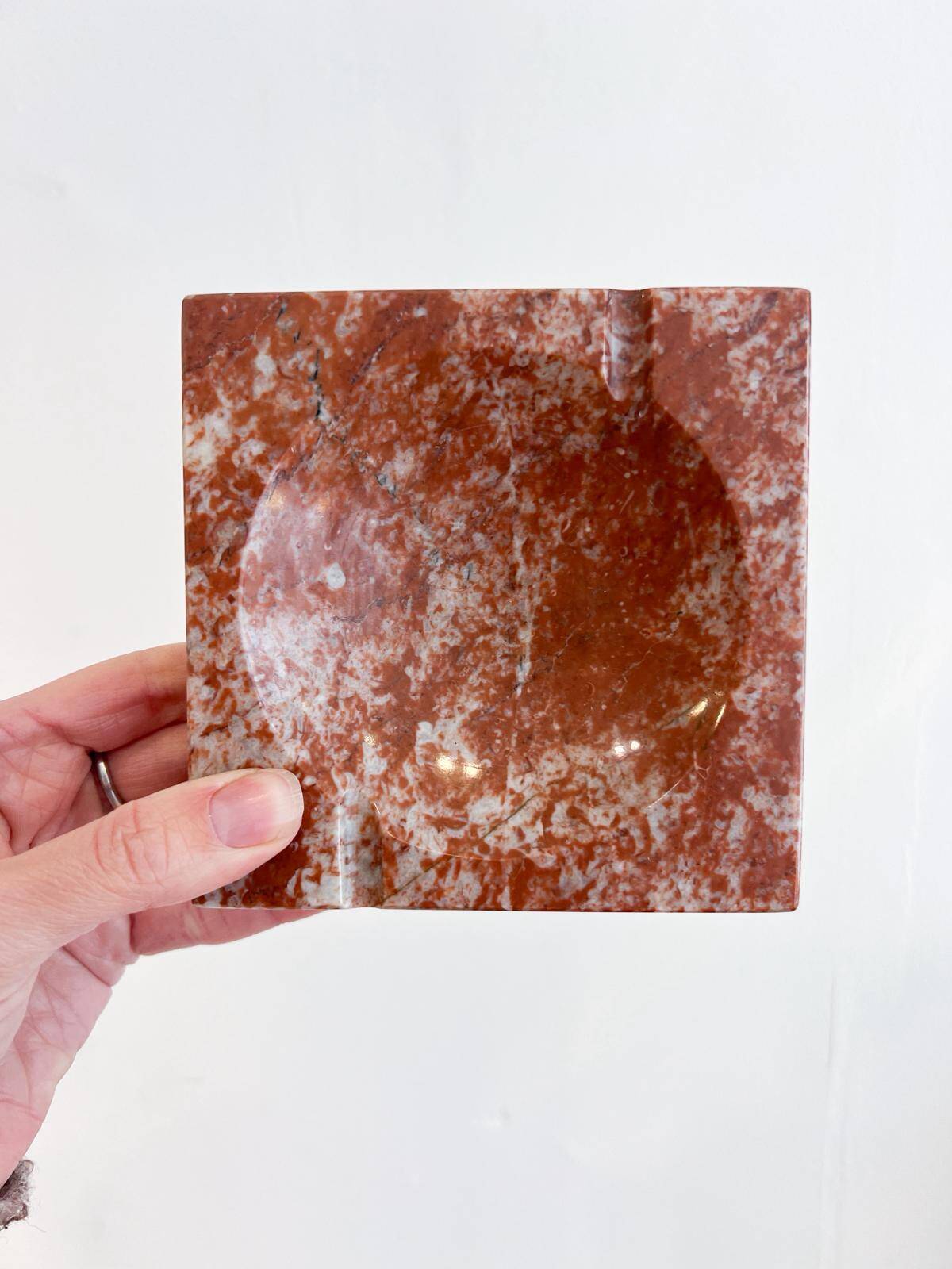 Vintage red marble ashtray