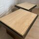Pair of belgo chrom coffee and travertine side tables