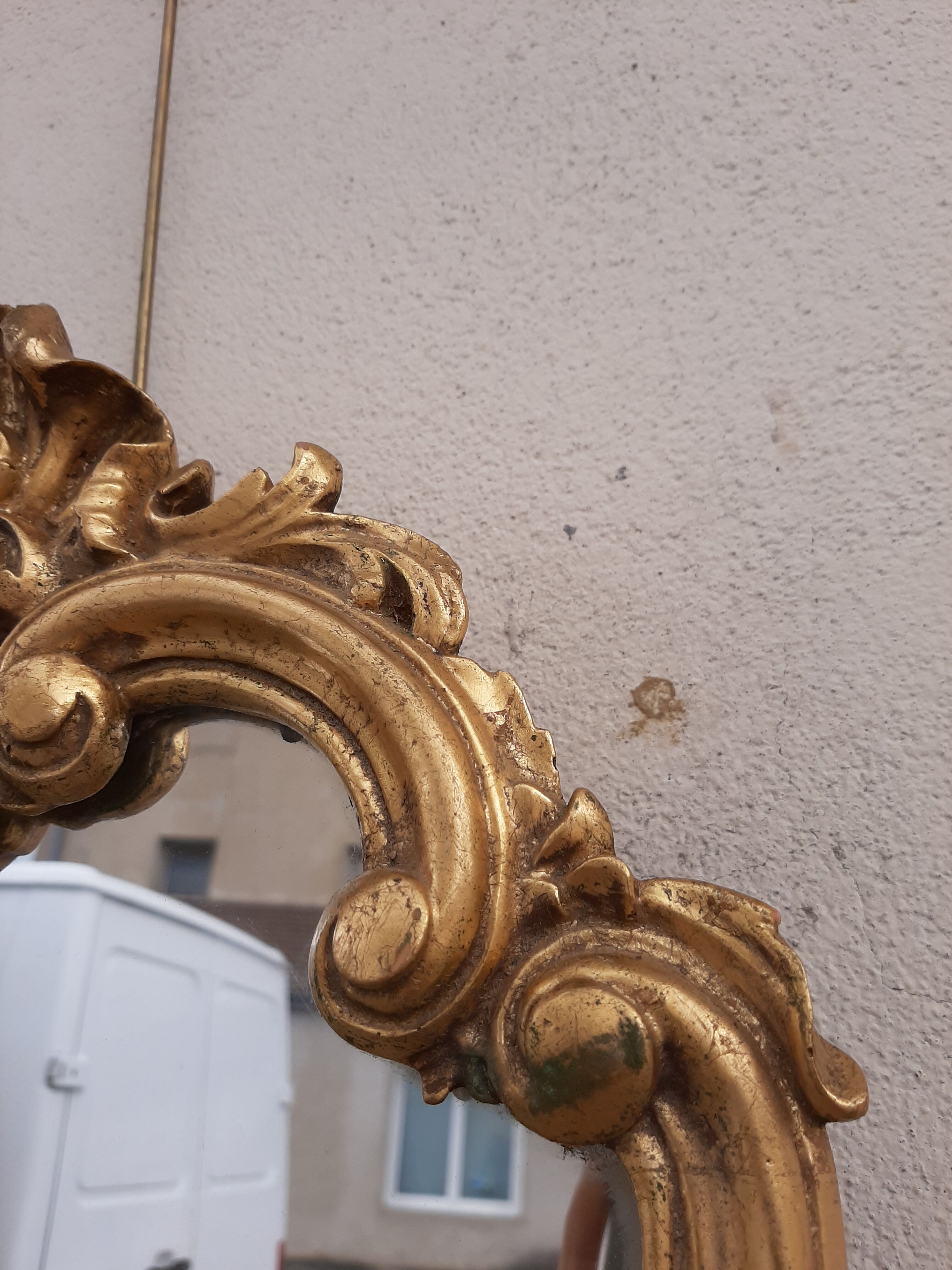 Miroir style Louis XV doré - 100x33