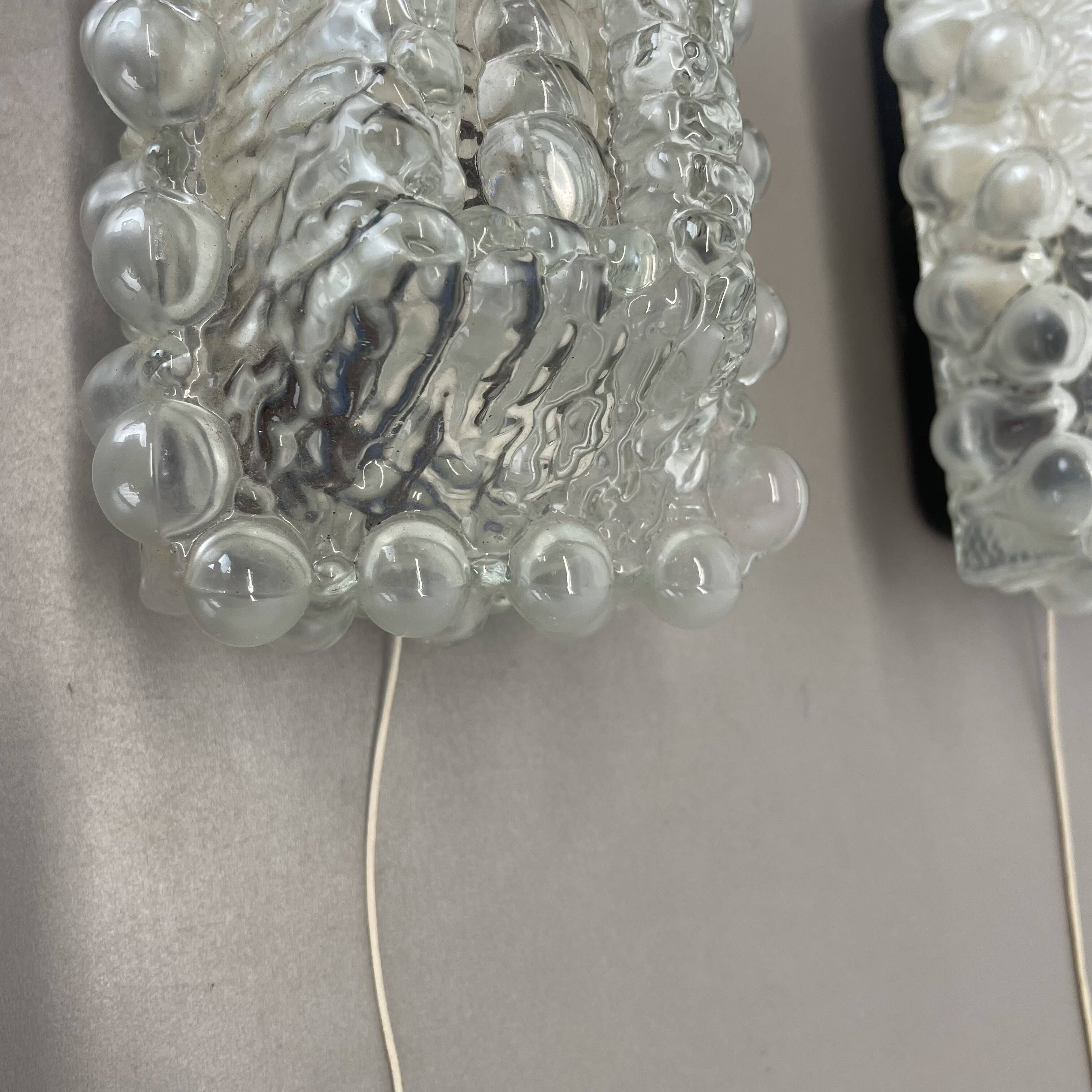 Set of Two "BUBBLE" Tynell Style Glass Wall Light Sconces, Germany, 1970s