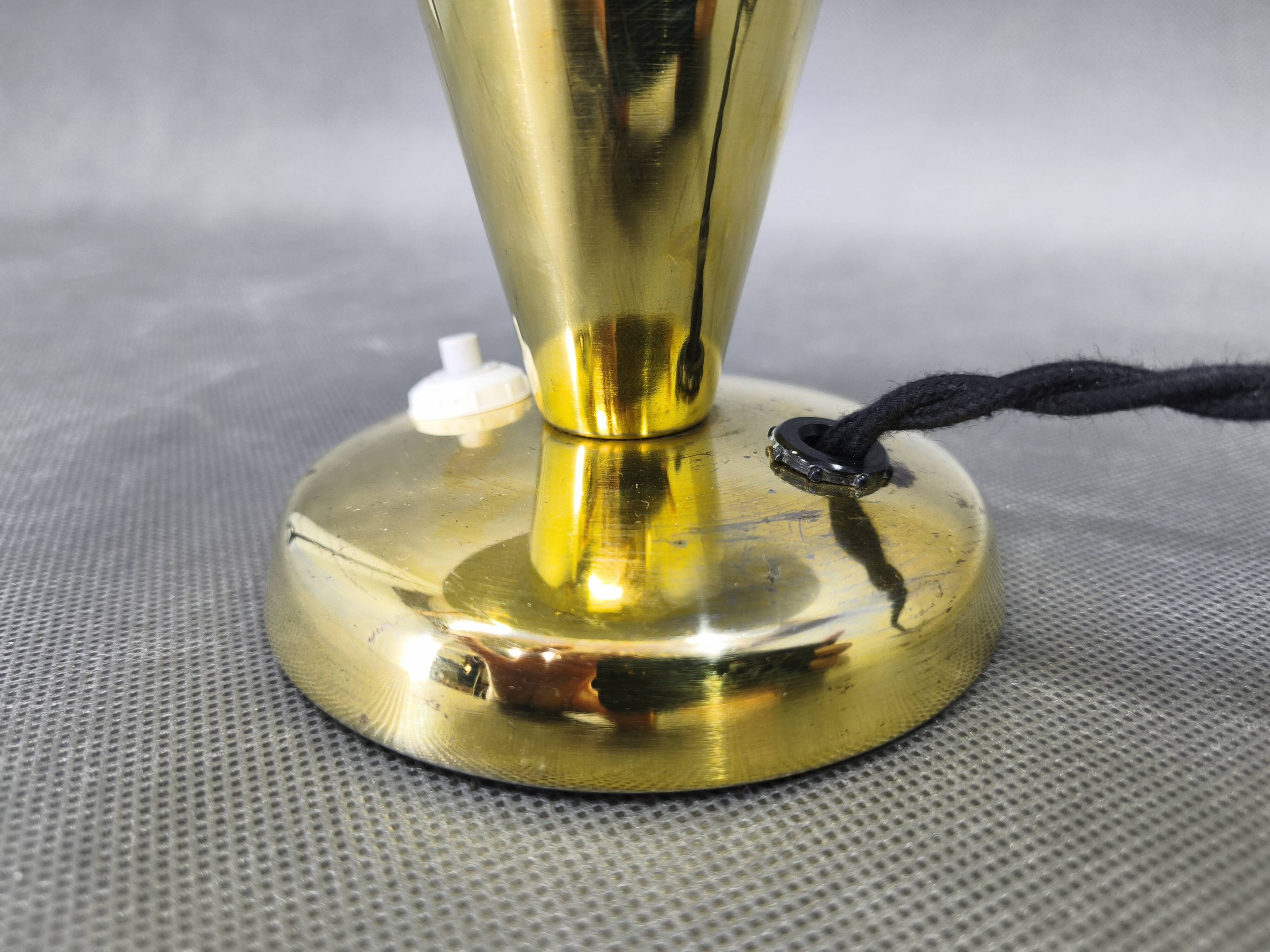 Bauhaus Brass Adjustable Table Lamp, 1930s Czechoslovakia