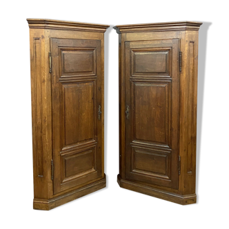 Pair of rustic Louis XIV notches in solid oak